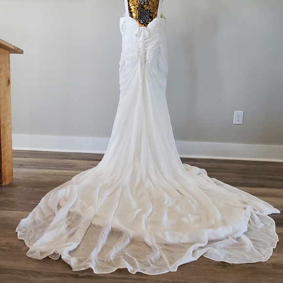 Wedding Dress Custom Plus Size Dress w/ Leg Slit - Picture 6 of 9